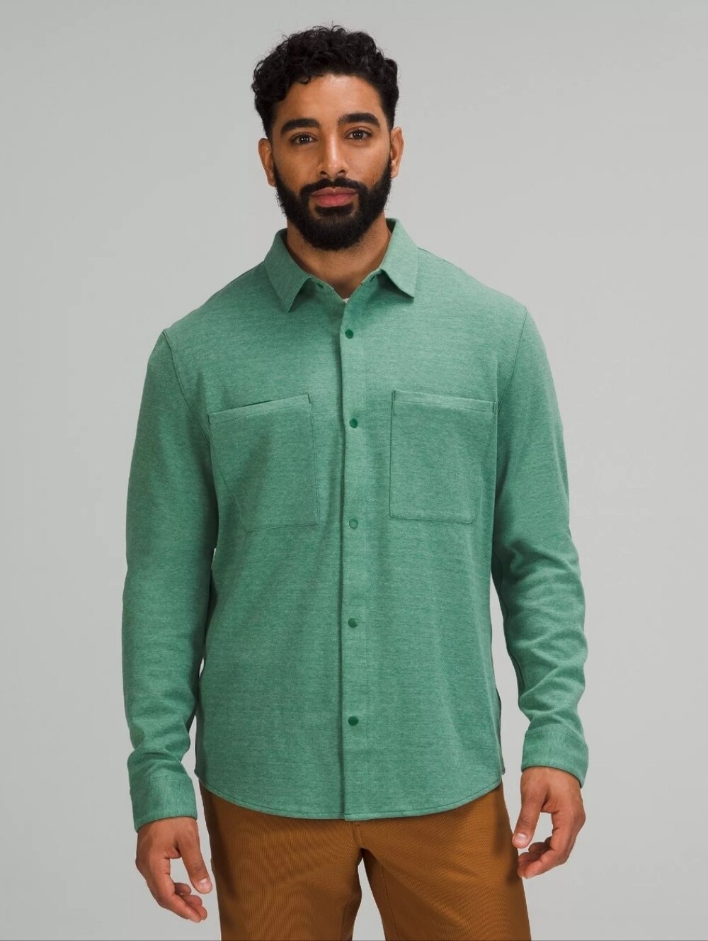 Lululemon Soft Knit Overshirt L Heathered Everglade Green